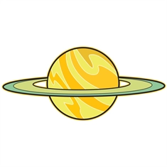 Space Explorers Theme Saturn with Rings Transparent Sticker